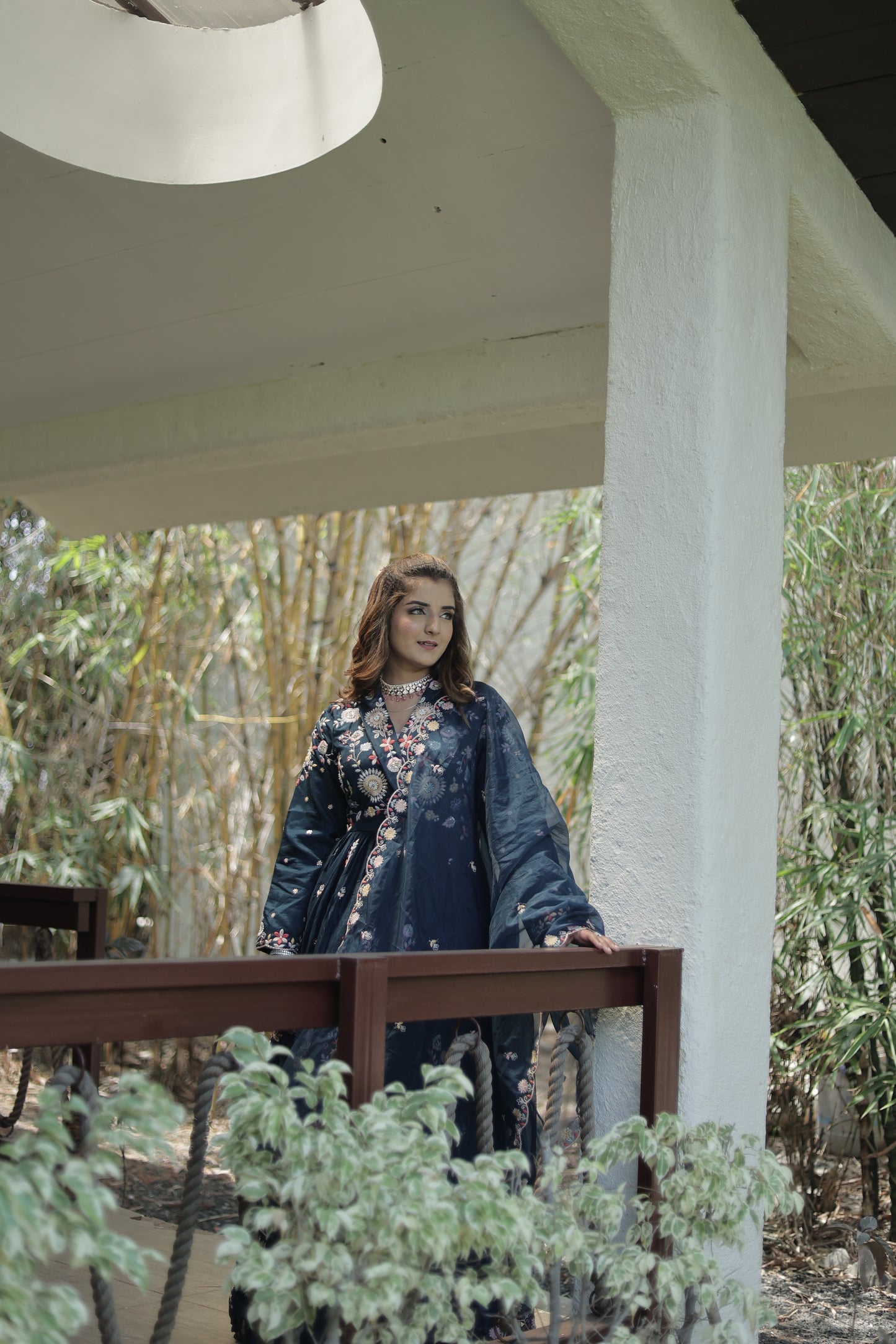 Blue heavy embroidery with dupatta